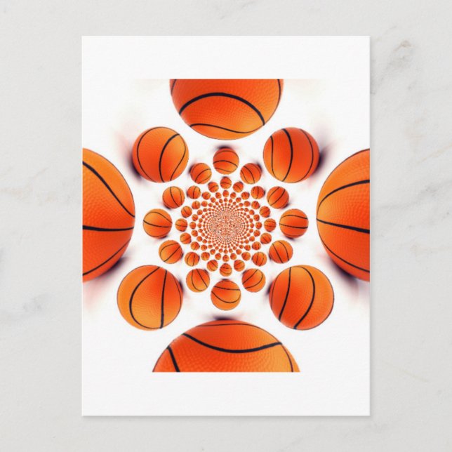 Basketballspiel: Court Vision Kaleida Postkarte (Vorderseite)