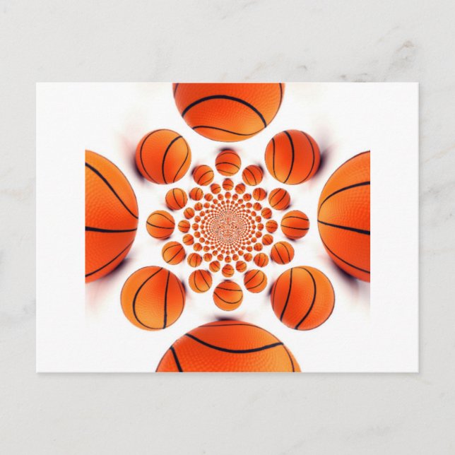 Basketballspiel: Court Vision Kaleida Postkarte (Vorderseite)