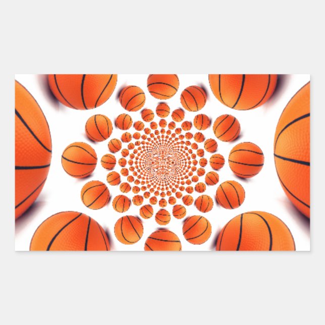 Basketballspiel: Court Vision Kaleida Rechteckiger Aufkleber (Vorderseite)
