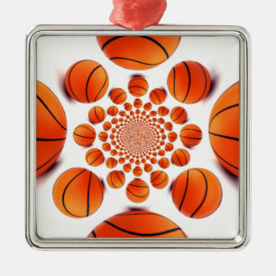 Basketballspiel: Court Vision Kaleida Silbernes Ornament