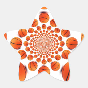 Basketballspiel: Court Vision Kaleida Stern-Aufkleber