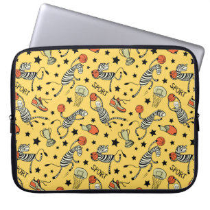 Basketballspiel nahtlos mit Doodle niedlich Laptopschutzhülle