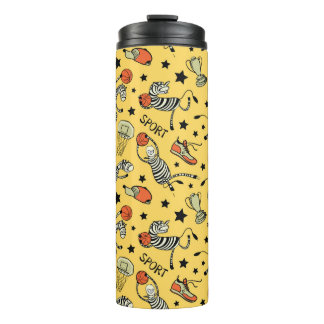 Basketballspiel nahtlos mit Doodle niedlich  Thermosbecher