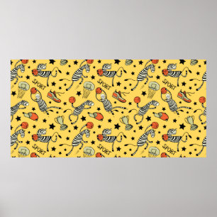 Basketballspiel nahtloses Muster mit Doodle süß  Poster