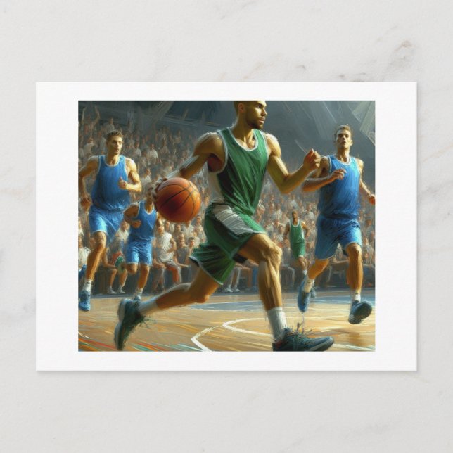 Basketballspiel, Postkarte (Vorderseite)