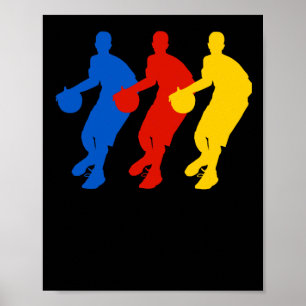 Basketballspieler (BH für dunkle Shirts) Poster
