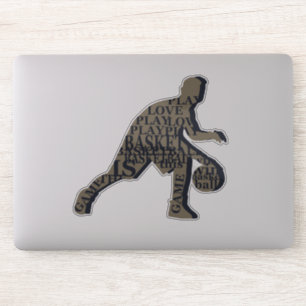 Basketballspieler, der mit Volltext treibt Aufkleber