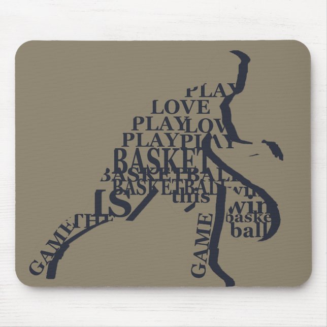 Basketballspieler, der mit Volltext treibt Mousepad (Vorne)