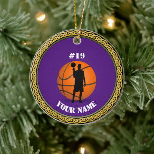Basketballspieler für Ornamente - Name und Nummer 