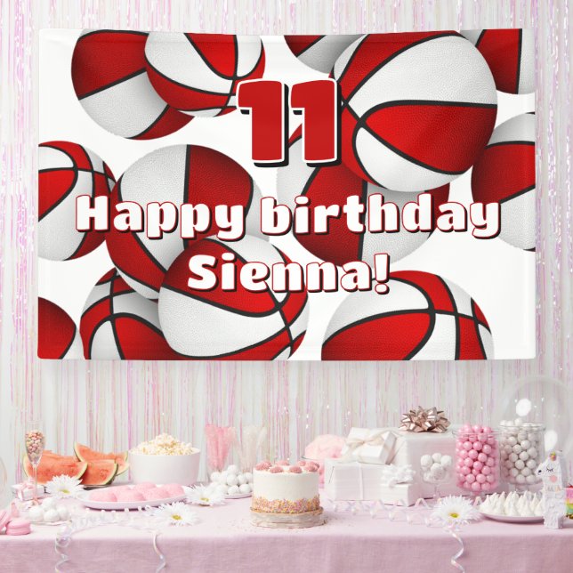 Basketballspieler Geburtstagsparty in rot Banner (Party)