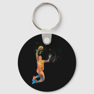 Basketballspieler im Aquarellspiel Schlüsselanhänger