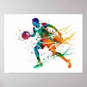 Basketballspieler in Aktion Poster