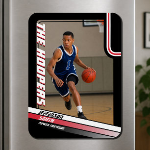 Basketballspieler-individualisierter schwarzer rot magnet