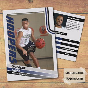 Basketballspieler Individuelle Trading Card Schwar Telefonnummerkarte