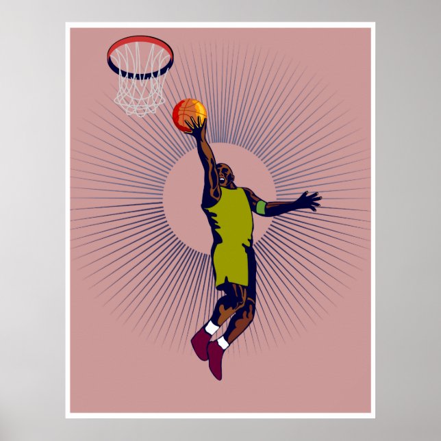 Basketballspieler legen Basketballplakat auf Poster (Vorne)