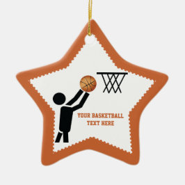 Basketballspieler mit Ballstar Keramikornament