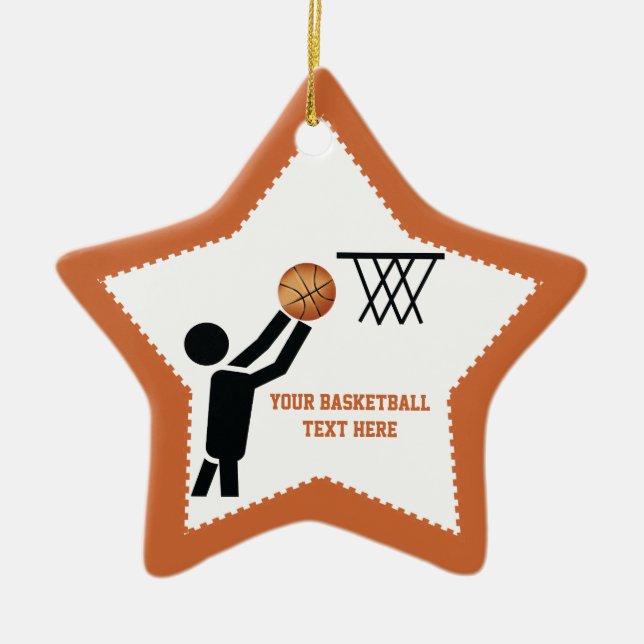 Basketballspieler mit Ballstar Keramikornament (Vorne)