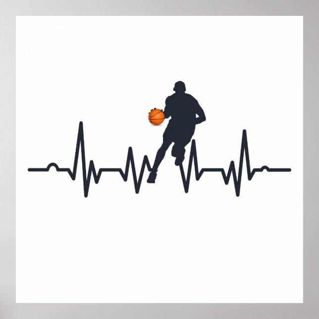 Basketballspieler mit Herzschlag Poster (Vorne)