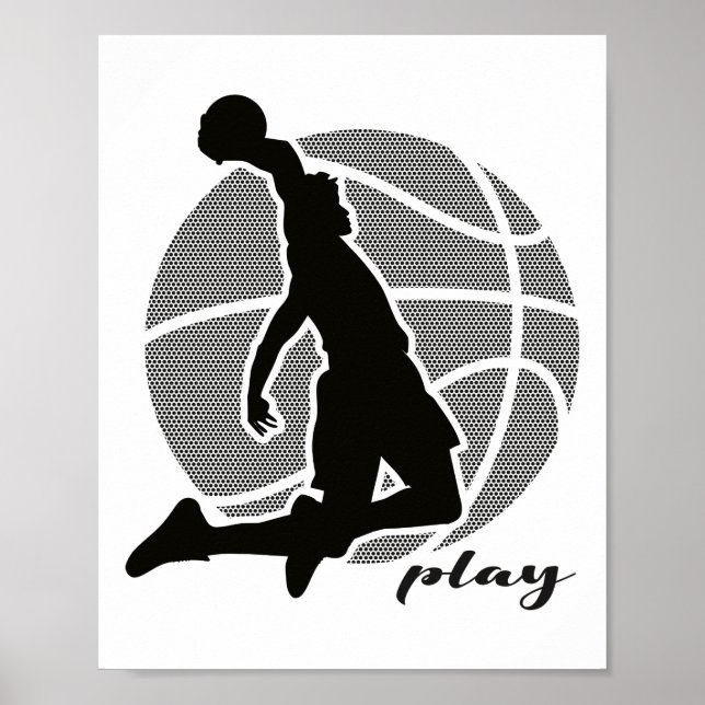 Basketballspieler (monochrom) 2 poster (Vorne)