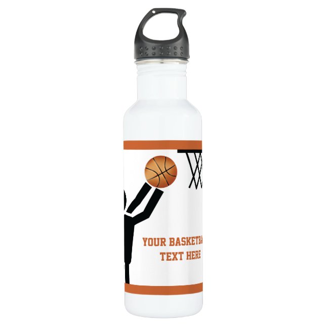 Basketballspieler nach Ball Trinkflasche (Vorderseite)