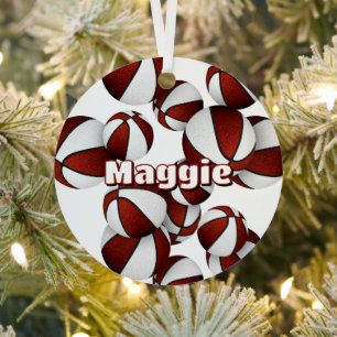 Basketballspieler Name Maroon Team Farben Sake Keg Ornament Aus Metall