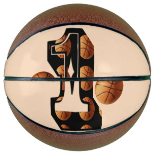 Basketballspieler Nummer eins mit Basketball, Basketball