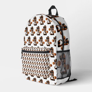 Basketballspieler Nummer eins mit Basketball, Bedruckter Rucksack