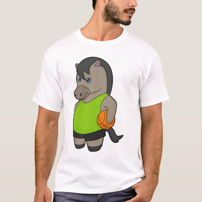 Basketballspieler Reiter Basketball T-Shirt (Vorderseite)