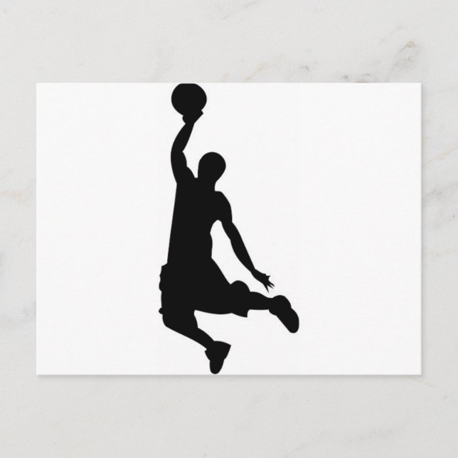 Basketballspieler-Silhouette Postkarte (Vorderseite)
