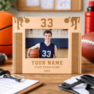 Basketballspieler-Silhouette Sport-Andenken Geätzte Rahmen