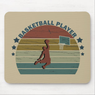 Basketballspieler Slam Dunk Vintage Retro Sonnenun Mousepad