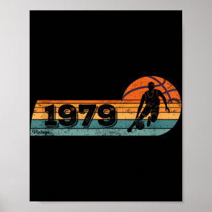 Basketballspieler Spiel Vintage Geboren 1979 Gebur Poster