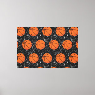 Basketballspieler Sport Ball Elegant Schwarz Glitt Leinwanddruck