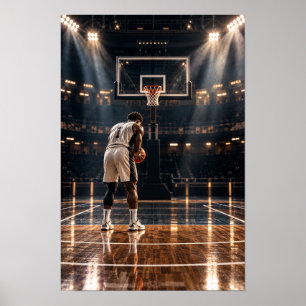 Basketballspieler unter Arenab Lichtern – Cinemati Poster