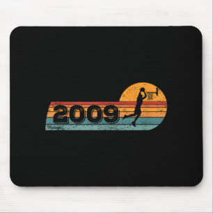 Basketballspieler Vintag Geboren 2009 Geburtstagss Mousepad