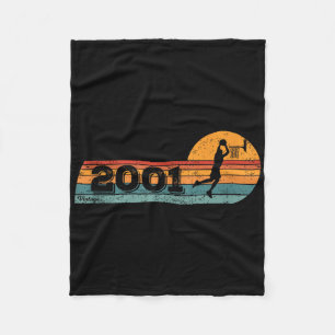 Basketballspieler Vintage Geboren 2001 Geburtstag Fleecedecke