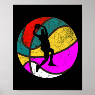 Basketballspieler Vintage Retro Geschenk 1 Poster