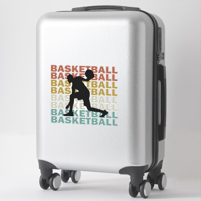 Basketballspieler Vintager Retrostil Aufkleber (Koffer)