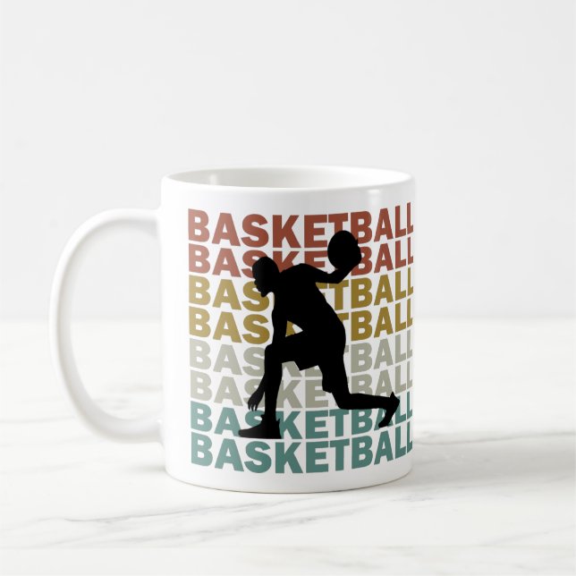 Basketballspieler Vintager Retrostil Kaffeetasse (Links)