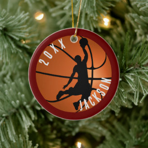Basketballspieler Weihnachten Keramik Ornament