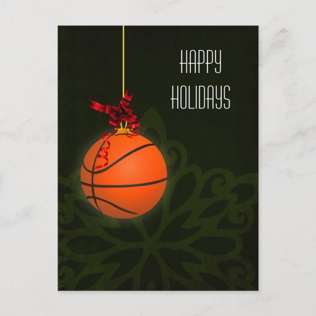 Basketballspieler Weihnachtskarten Feiertagspostkarte (Vorderseite)