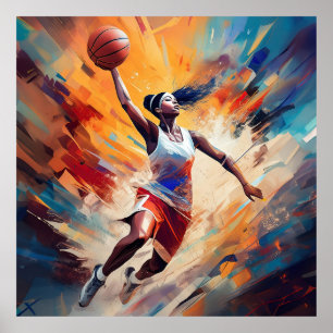 Basketballspielerin für Frauen. Poster