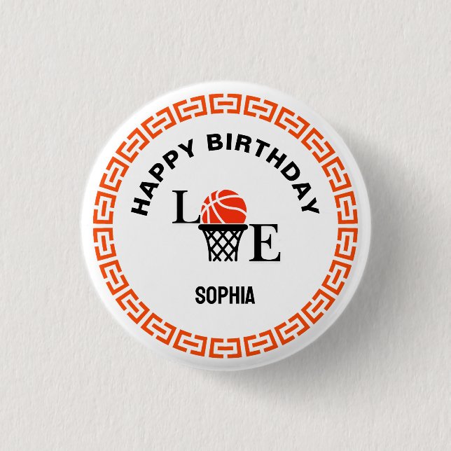 Basketballspielerin Mädchen, Basketball Mädchen Ge Button (Vorderseite)