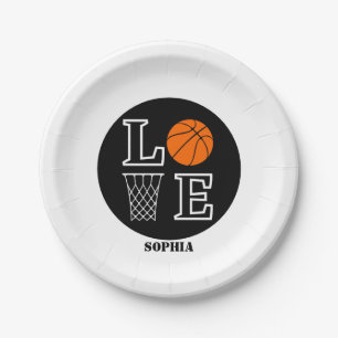 Basketballspielerin Mädchen, Basketball Mädchen Ge Pappteller
