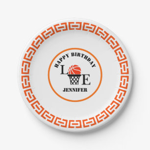 Basketballspielerin Mädchen, Basketball Mädchen Ge Pappteller