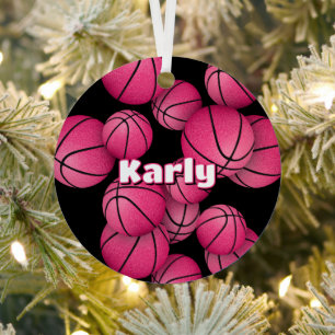 Basketballspielermädchen zum Gedenken an das Jahr Ornament Aus Metall
