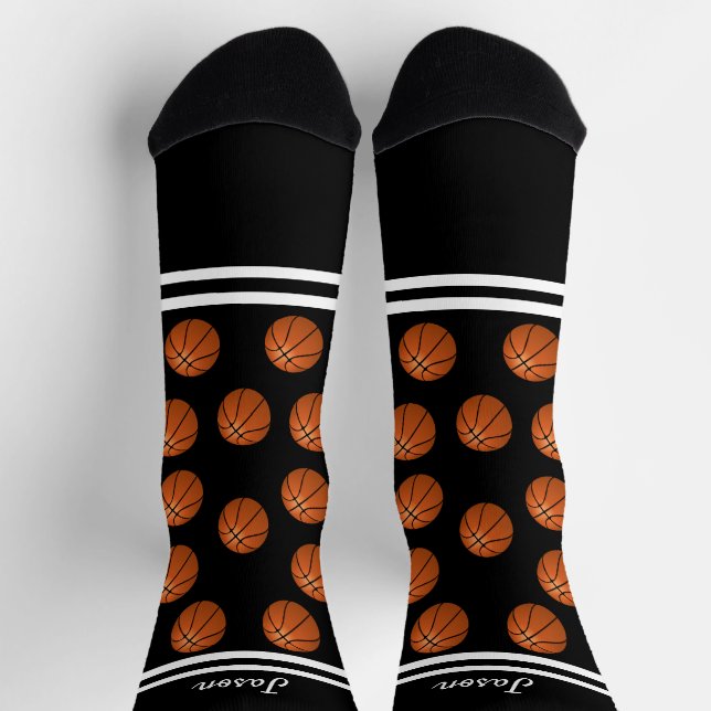 Basketballsportarten tragen Ihren Namen oder Text  Socken (Oben)