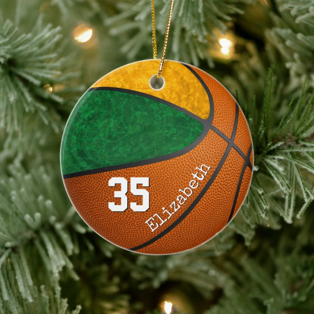 Basketballteam-Brunnenbrille Keramik Ornament (Baum)