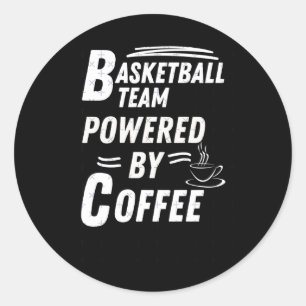 Basketballteam Powered Runder Aufkleber