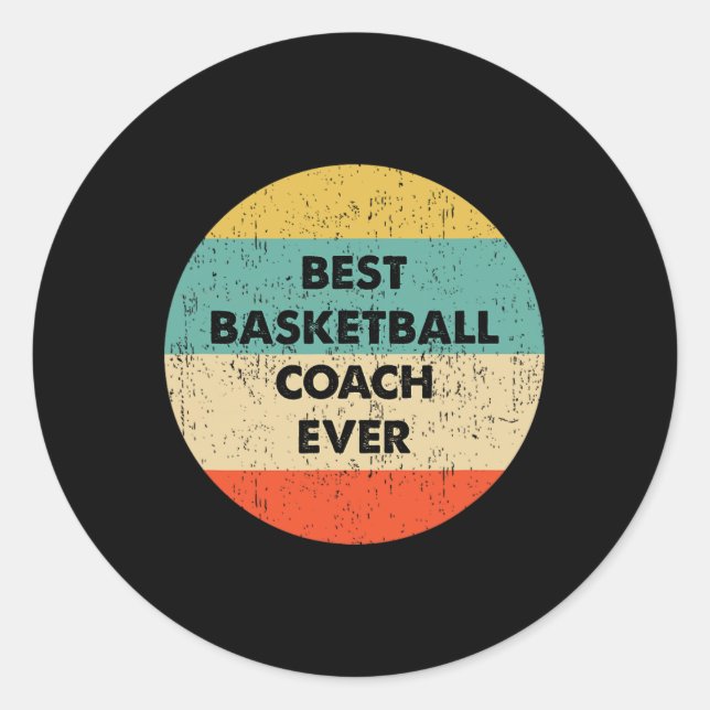 Basketballtrainer Bester Basketballtrainer Runder Aufkleber (Vorderseite)